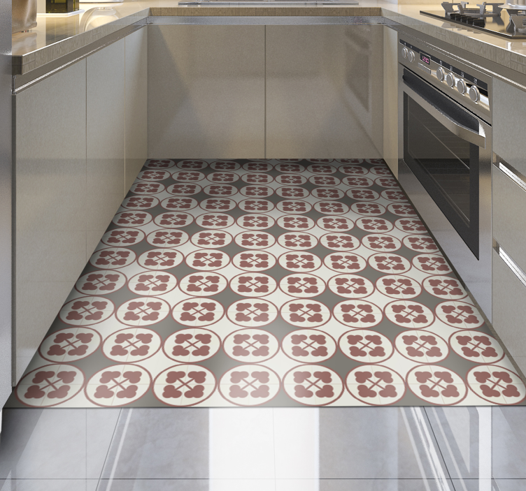 Circular Pattern Tiles marble vinyl rug - TenStickers