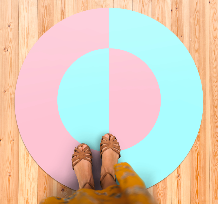Circular Soft Hues modern vinyl rug - TenStickers