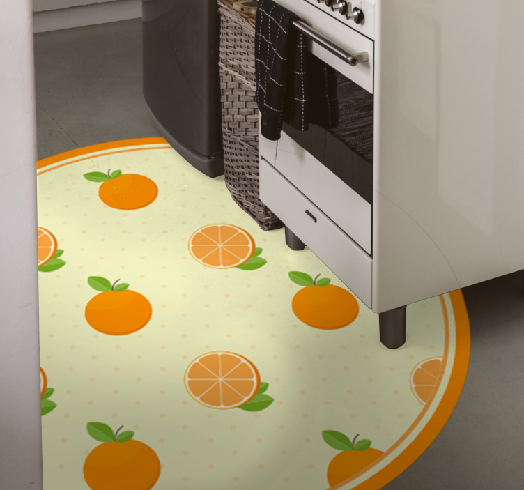 Citrus fruit illustration kitchen vinyl rug - TenStickers