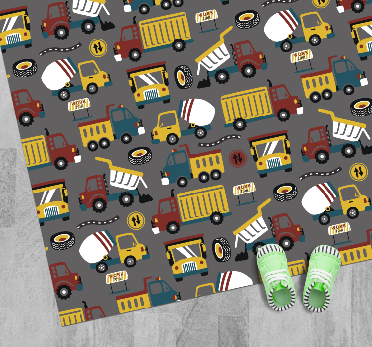 City construction road rug - TenStickers