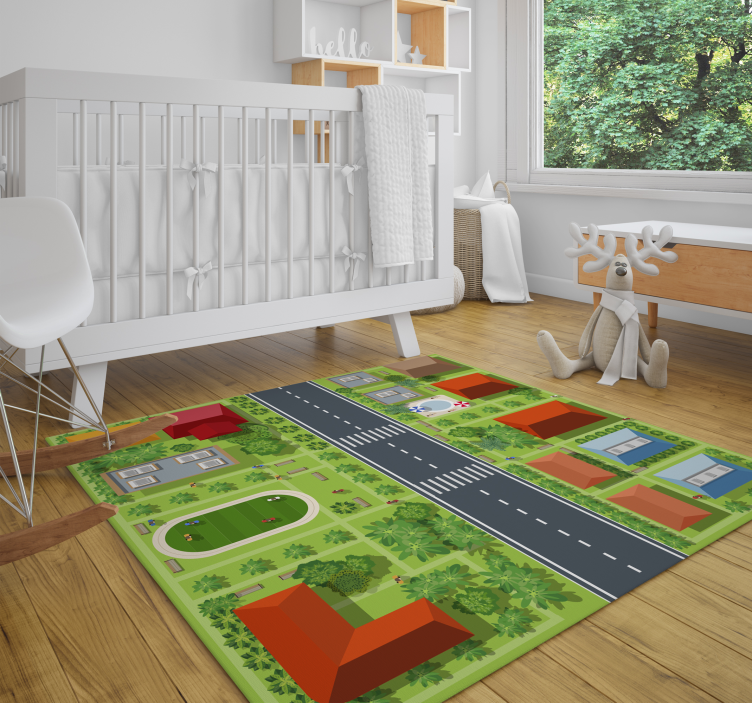 Magnific city road vinyl rug for kids - TenStickers