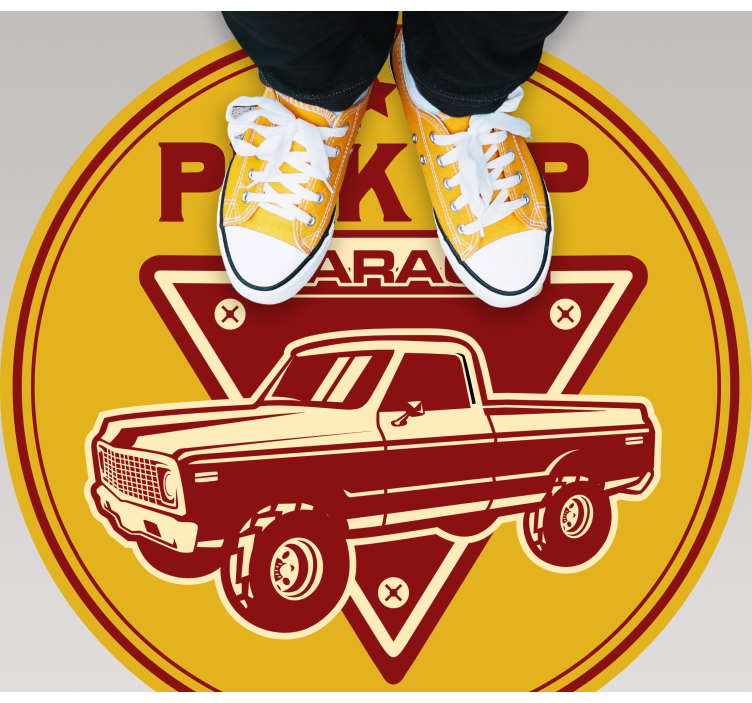 Classic pickup garage vintage vinyl rug - TenStickers
