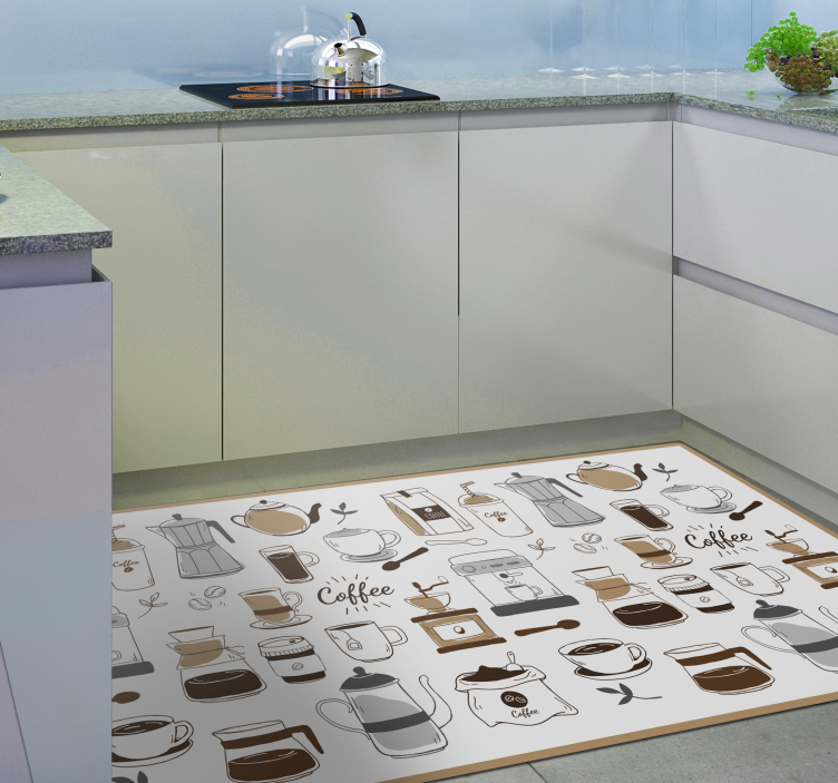 Coffee Lover kitchen vinyl rug - TenStickers