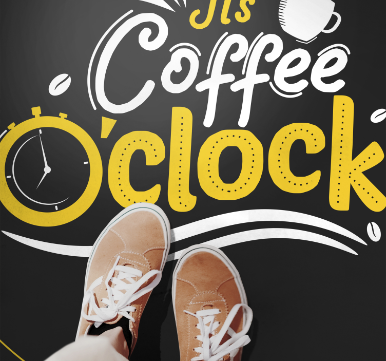 Coffee O'Clock custom rug - TenStickers