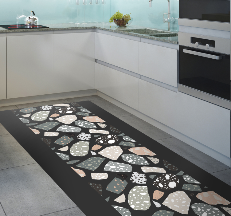 Collection of colorful stones kitchen floor mat - TenStickers