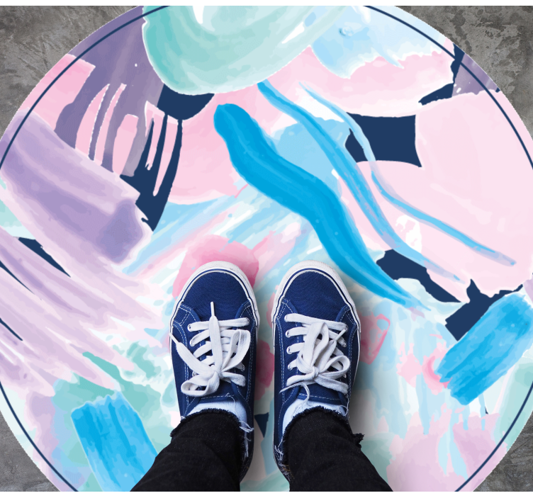 Colorful abstract art minimal vinyl rug - TenStickers