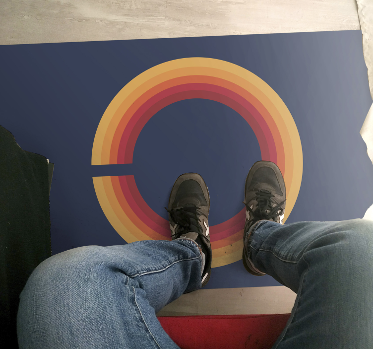 Retro solar design vintage vinyl rug - TenStickers