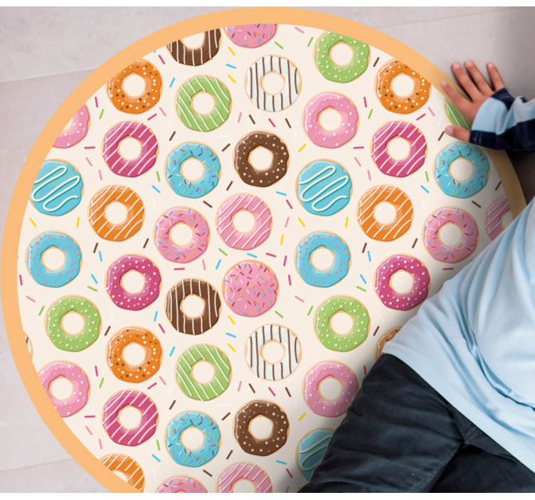 Colorful donut pattern kids vinyl rug - TenStickers