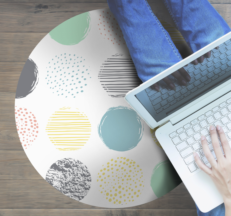 Colorful Dotted Pattern geometric vinyl rug - TenStickers