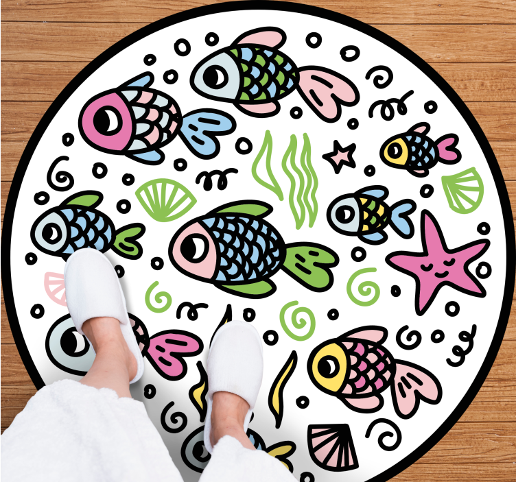 Colorful fish patterns animal vinyl rug - TenStickers