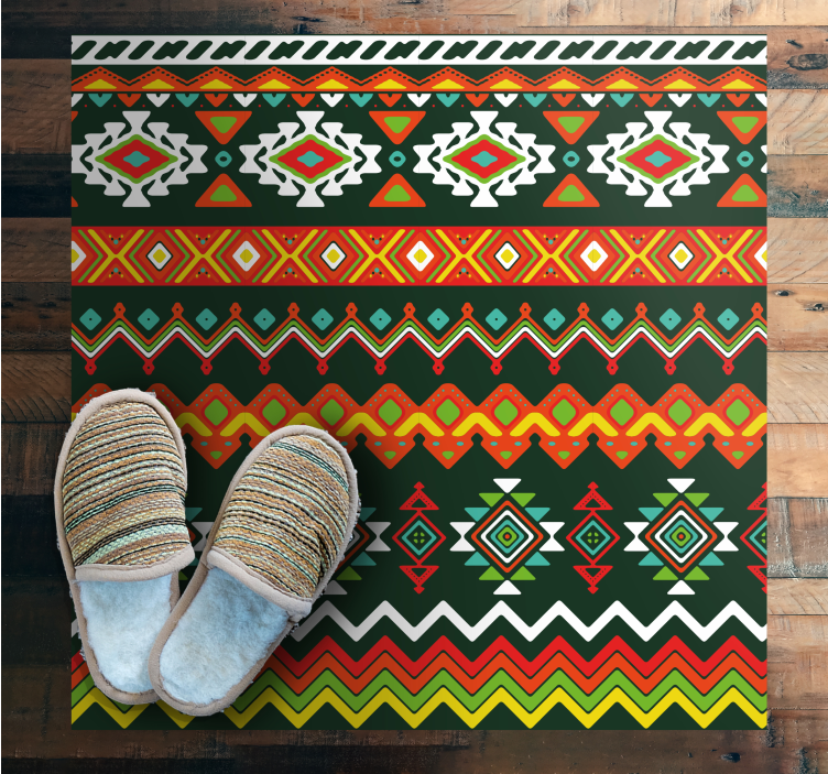Colorful geometric design ethnic rug - TenStickers