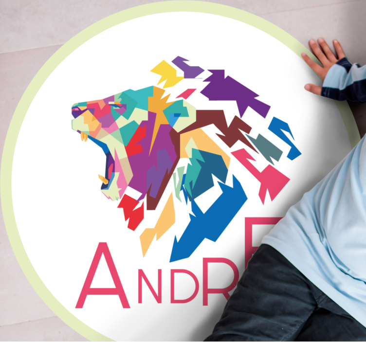 Colorful Lion Personalization custom vinyl rug - TenStickers