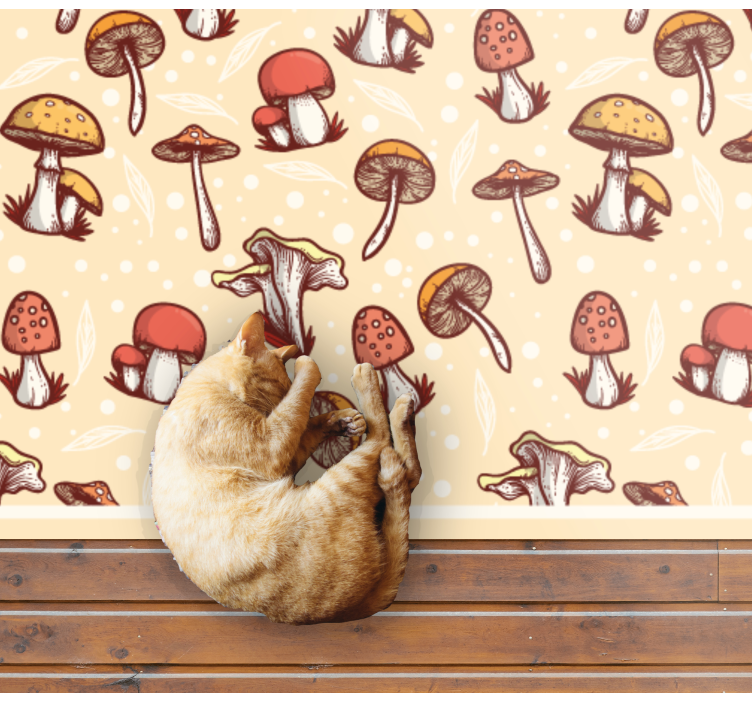 Colorful Mushroom Pattern nature vinyl rug - TenStickers