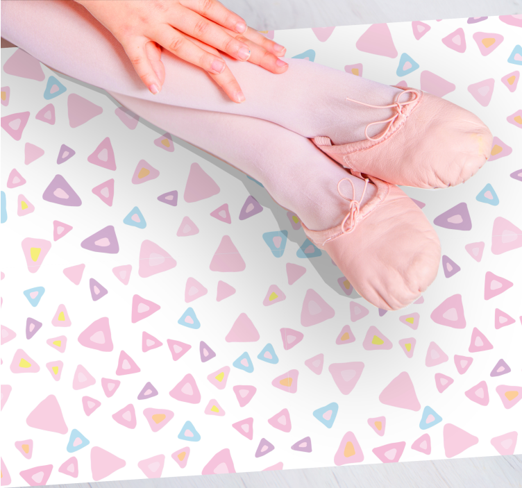 Colorful Triangular Elements kids vinyl rug - TenStickers