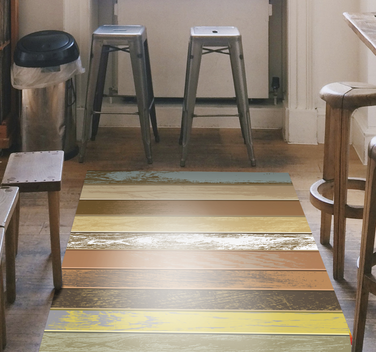 colourful wooden slabs wood flooring - TenStickers