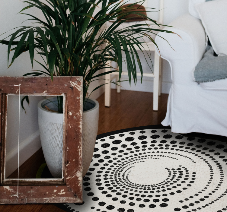 Concentric Circles Detail geometric vinyl rug - TenStickers