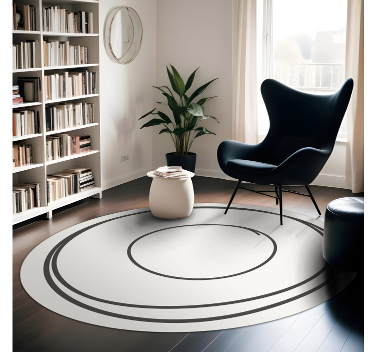 Concentric Circles minimal vinyl rug - TenStickers