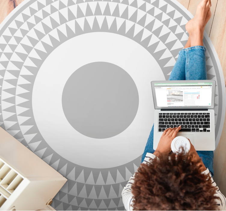 Concentric Circles Pattern geometric vinyl rug - TenStickers