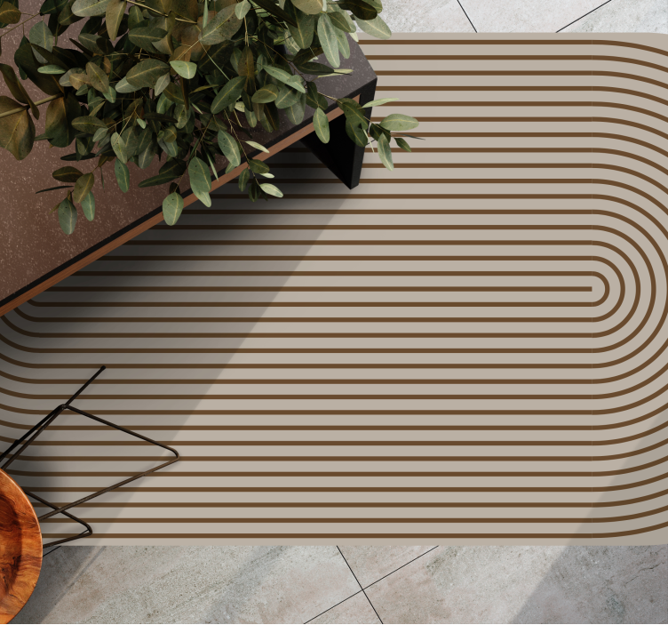 Contour Lines striped vinyl rug - TenStickers