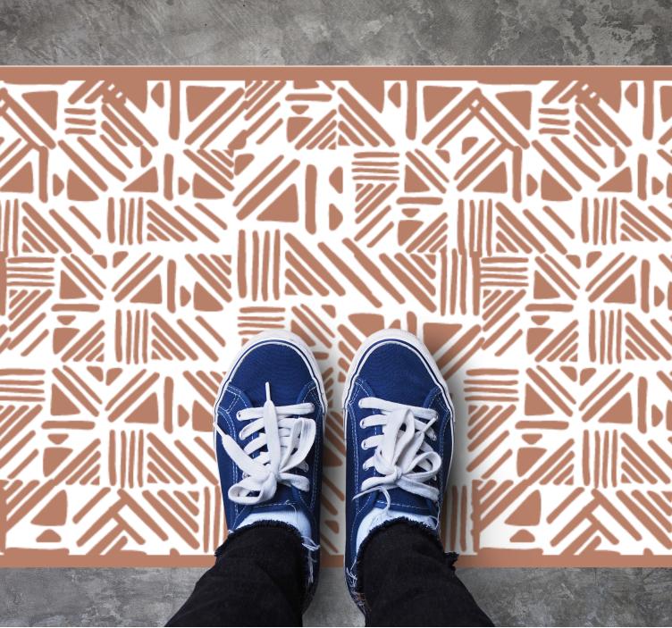 Contrasting Pattern geometric vinyl rug - TenStickers