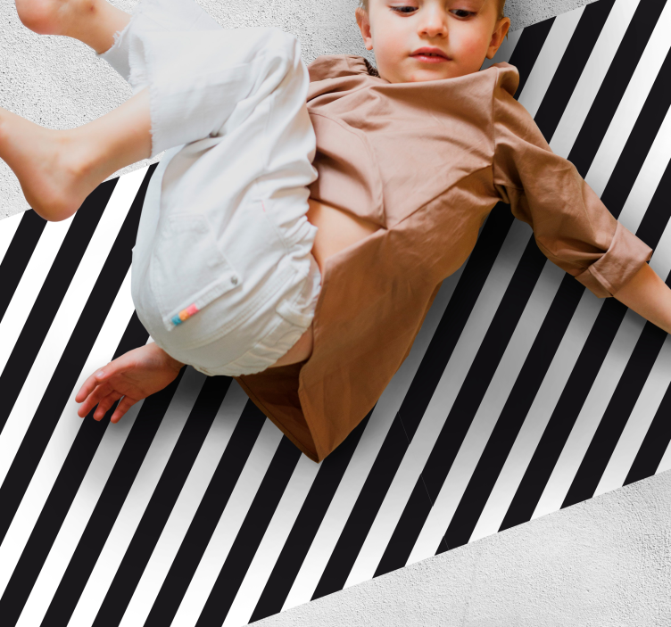 Contrasting Stripe Pattern striped vinyl rug - TenStickers