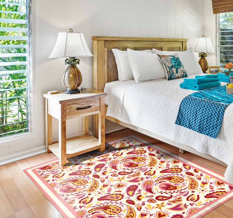 cool floral shapes floral rug - TenStickers