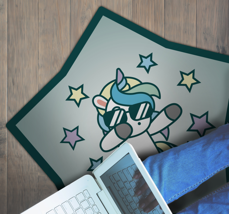 Cool Unicorn Star kids vinyl rug - TenStickers