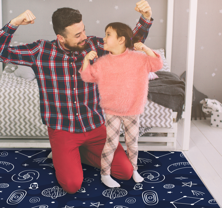 Cosmic Themed Space kids vinyl rug - TenStickers