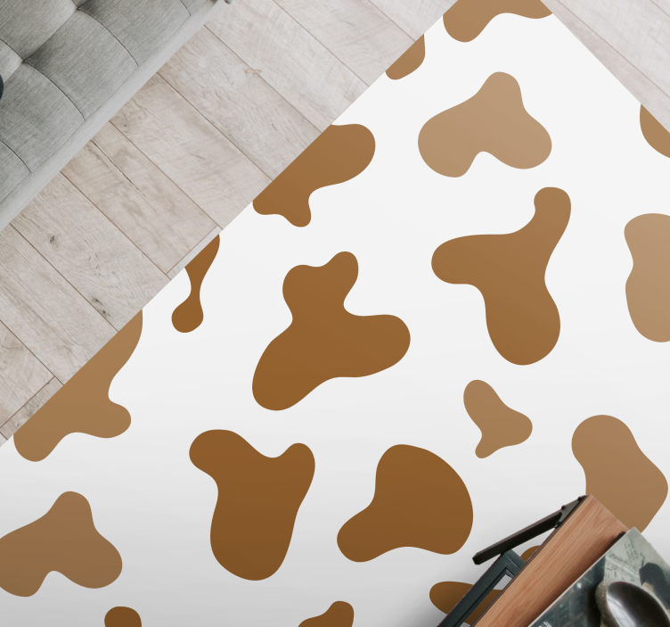Cowhide brown design animal print vinyl rug - TenStickers