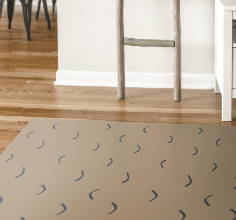 Curved brown pattern minimal vinyl rug - TenStickers