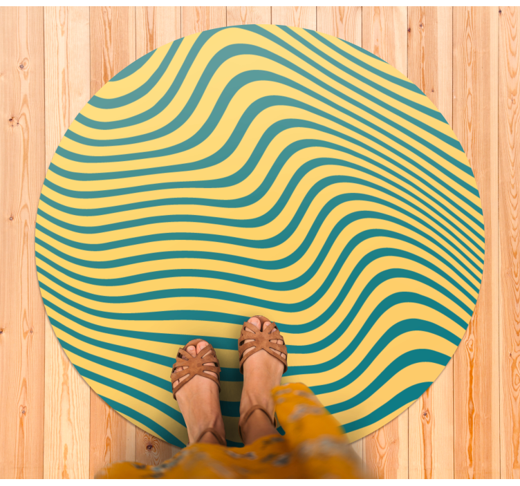 Curvy Line Concept striped vinyl rug - TenStickers