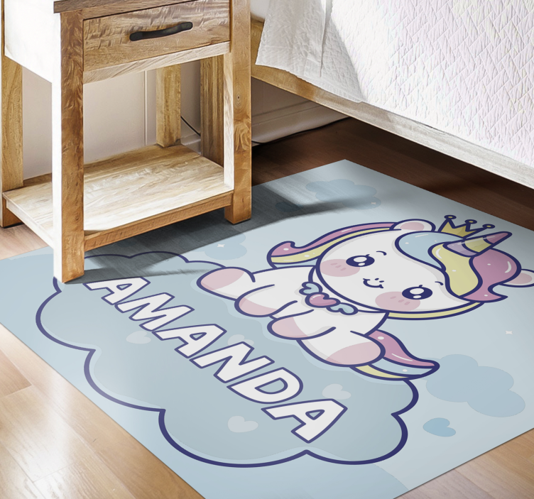 Custom baby unicorn kids vinyl rug - TenStickers