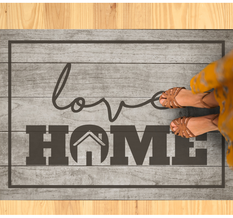 Custom rug wooden love home - TenStickers