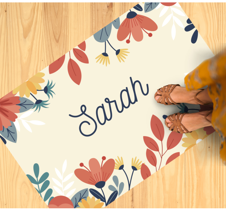 Customizable flower design floral rug - TenStickers