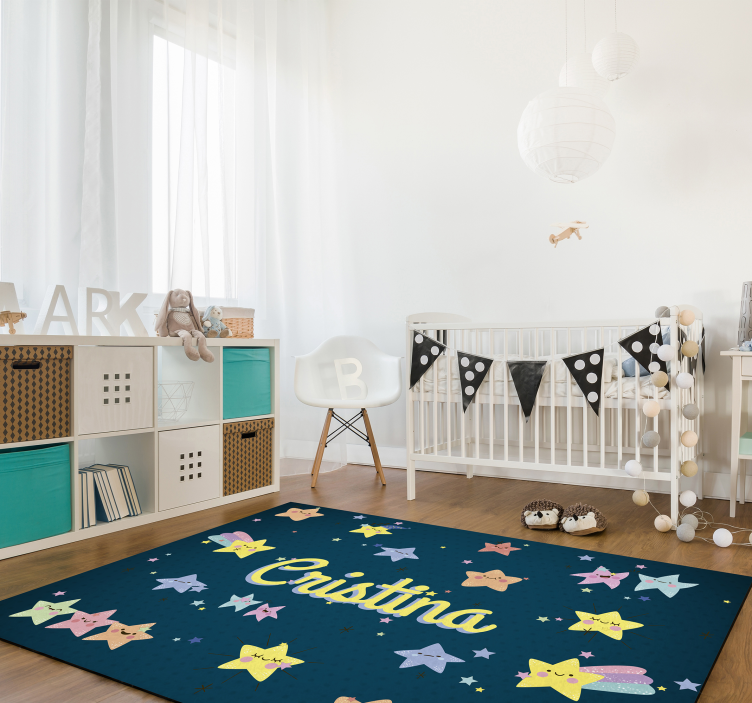 Marvellous customizable kids stars vinyl rug - TenStickers