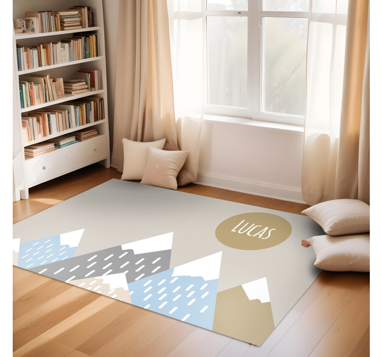 Customizable Mountainscape custom vinyl rug - TenStickers