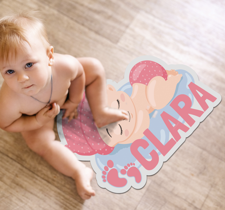customizable spleeping baby vinyl rug - TenStickers
