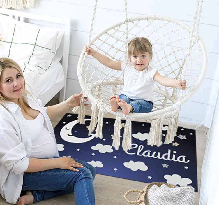 Customizable Starry Night Design personalised rug - TenStickers