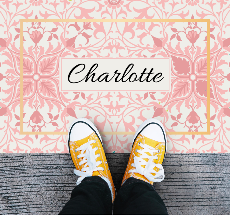 Custom botanical arrangement bedroom vinyl rug - TenStickers