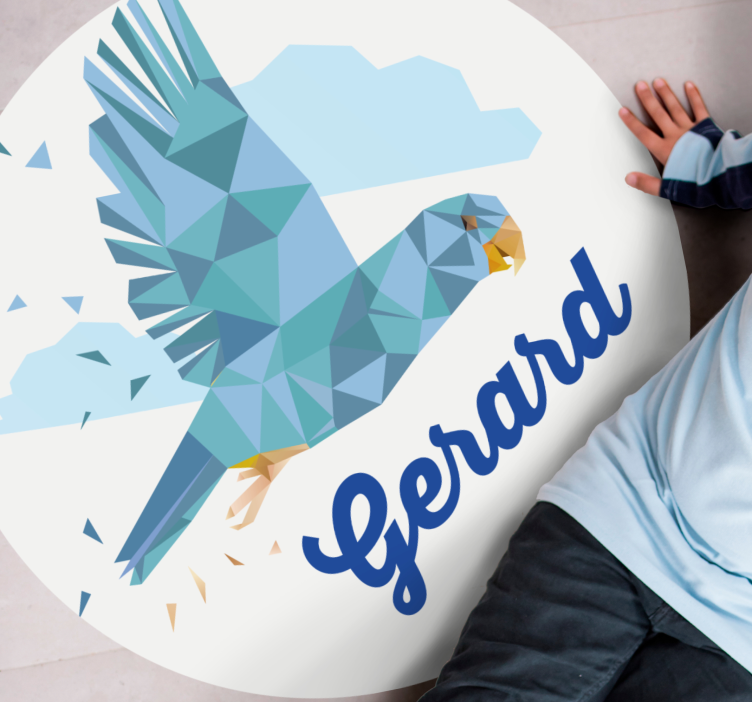 Customized Geometric Eagle custom vinyl rug - TenStickers