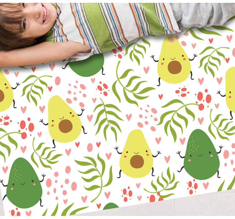 Cute Avocado Pattern kids vinyl rug - TenStickers
