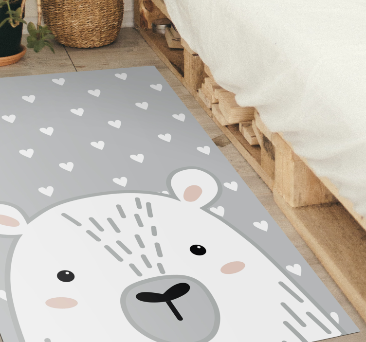 Grey baby bear nursery vinyl rug - TenStickers