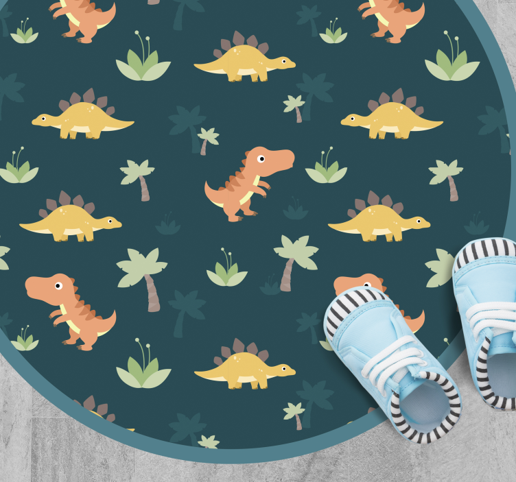 cute dinosaurs for children kids vinyl rug - TenStickers