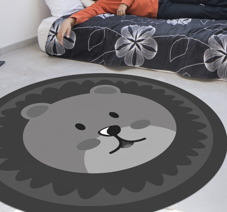 CUTE LION FACE nursery vinyl rug - TenStickers