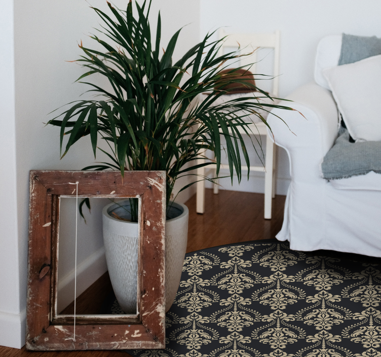 Damask seamless pattern Vinyl rug office - TenStickers