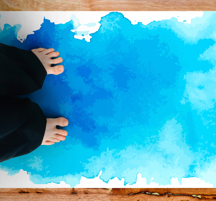 Dark blue watercolor stain texture carpet - TenStickers