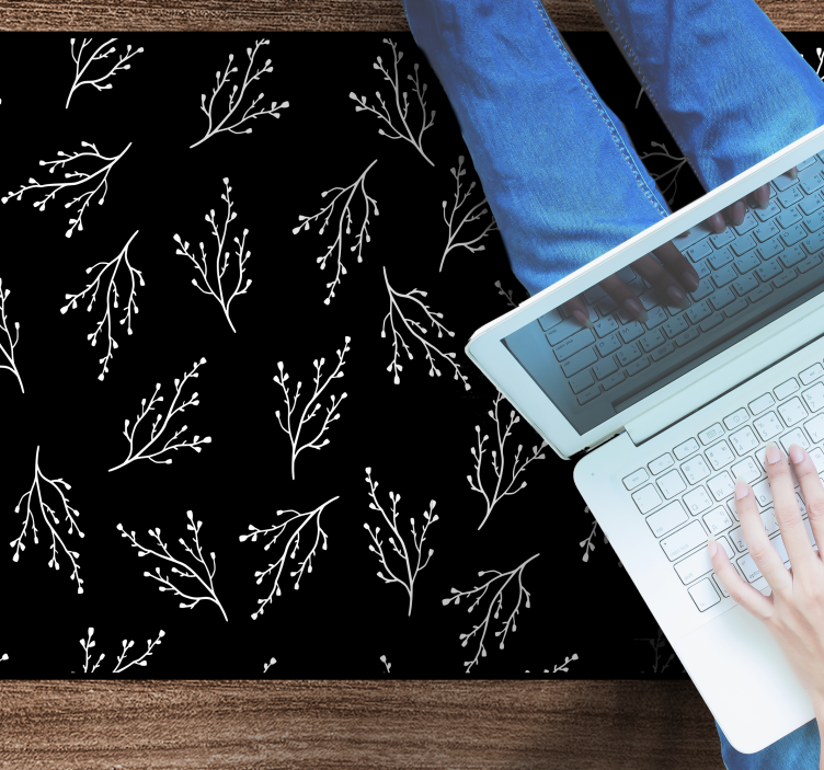 Delicate Branch Patterns nature vinyl rug - TenStickers