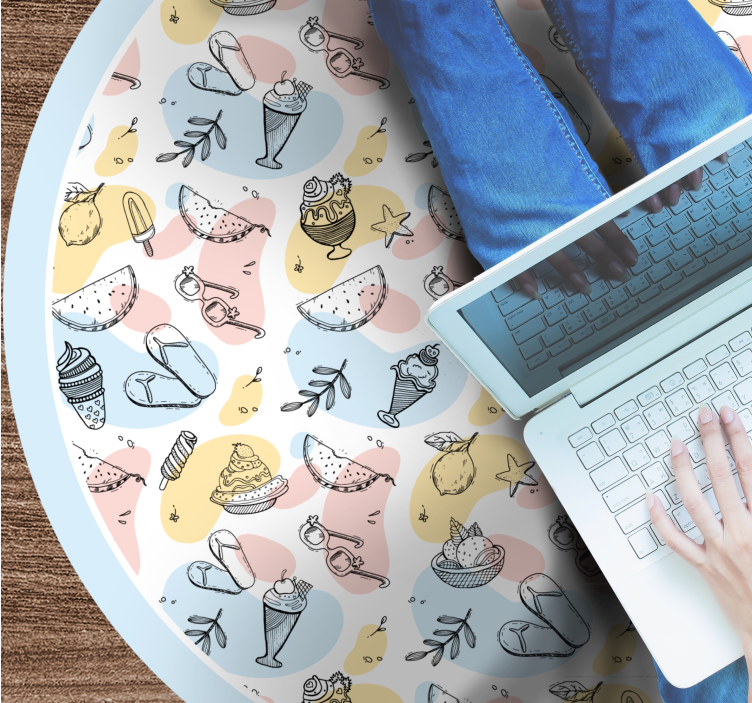 Delightful Confections Collection kids vinyl rug - TenStickers