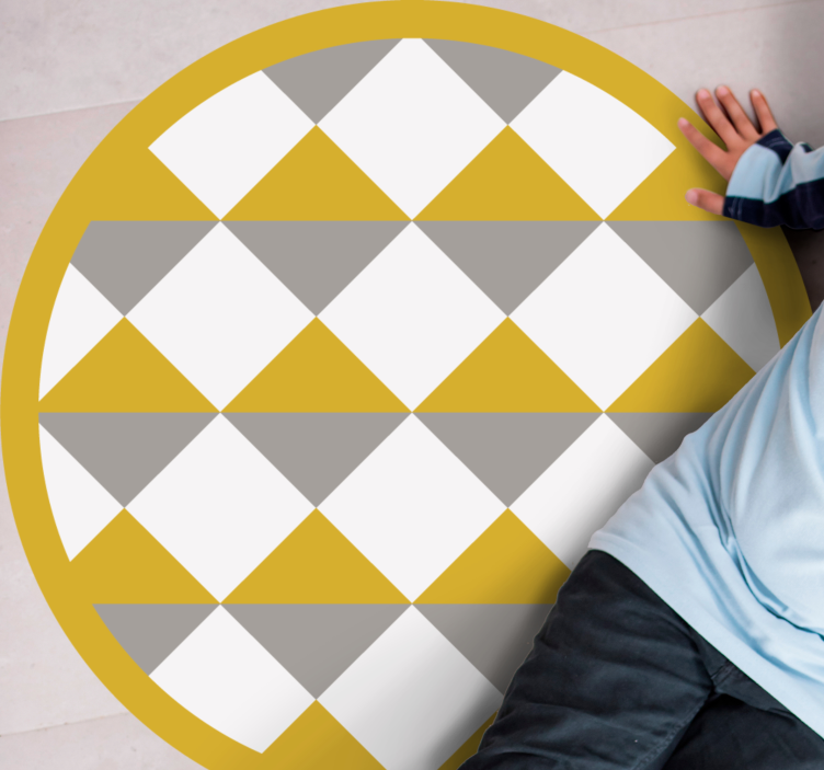 Diamond Pattern Circle geometric vinyl rug - TenStickers