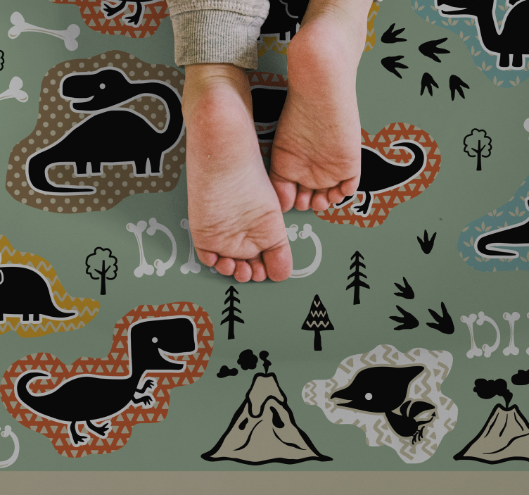Dinosaur Playground kids vinyl rug - TenStickers